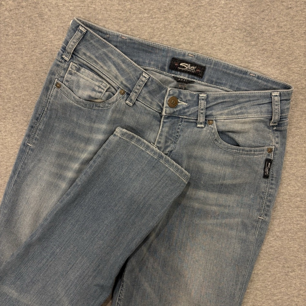 Silver Jeans Co Suki Slim Women's Size 32x31 Blue Light Wash Denim Curvy Stretch